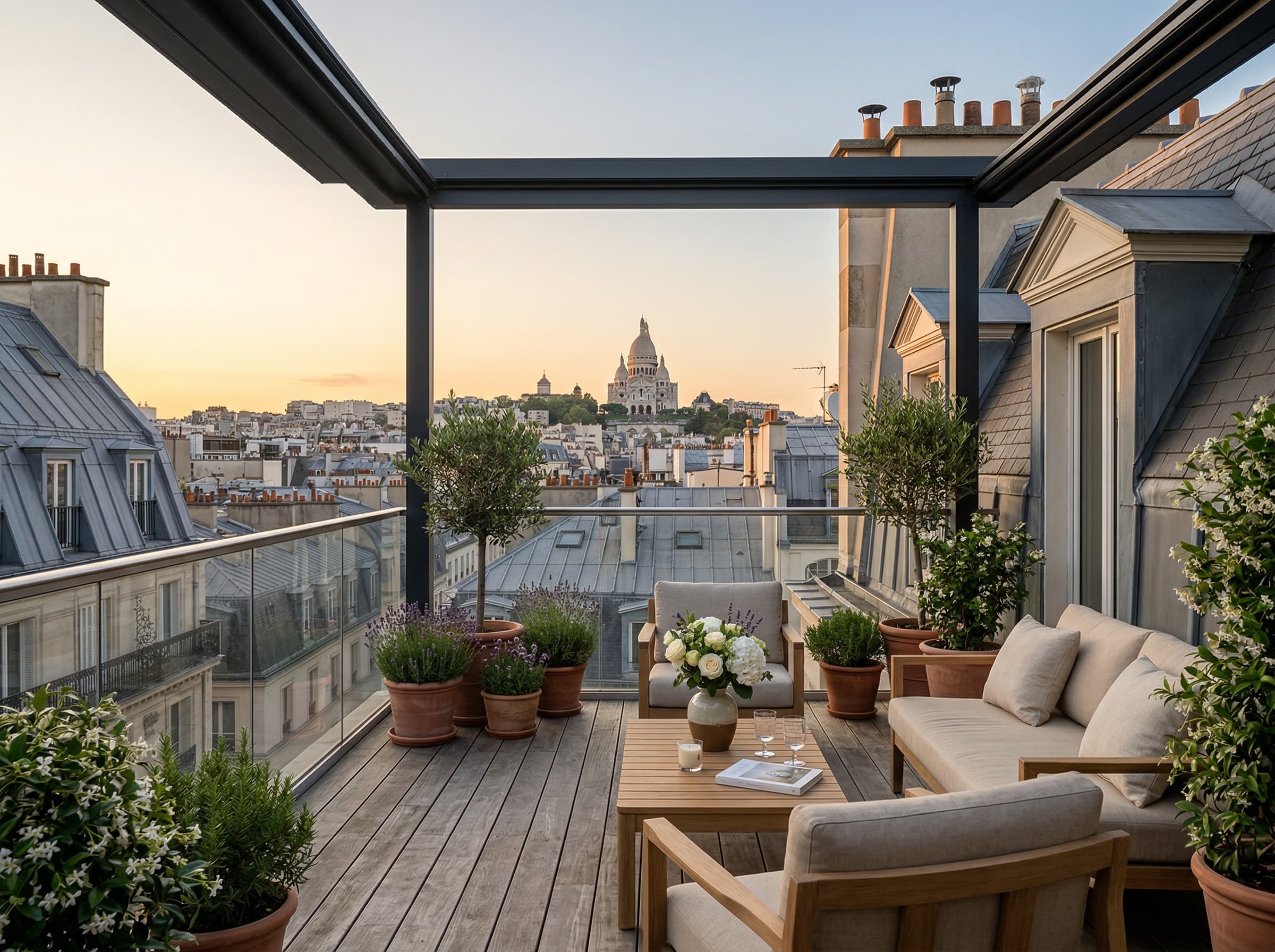 Terrasse et vue Sacré-Cœur