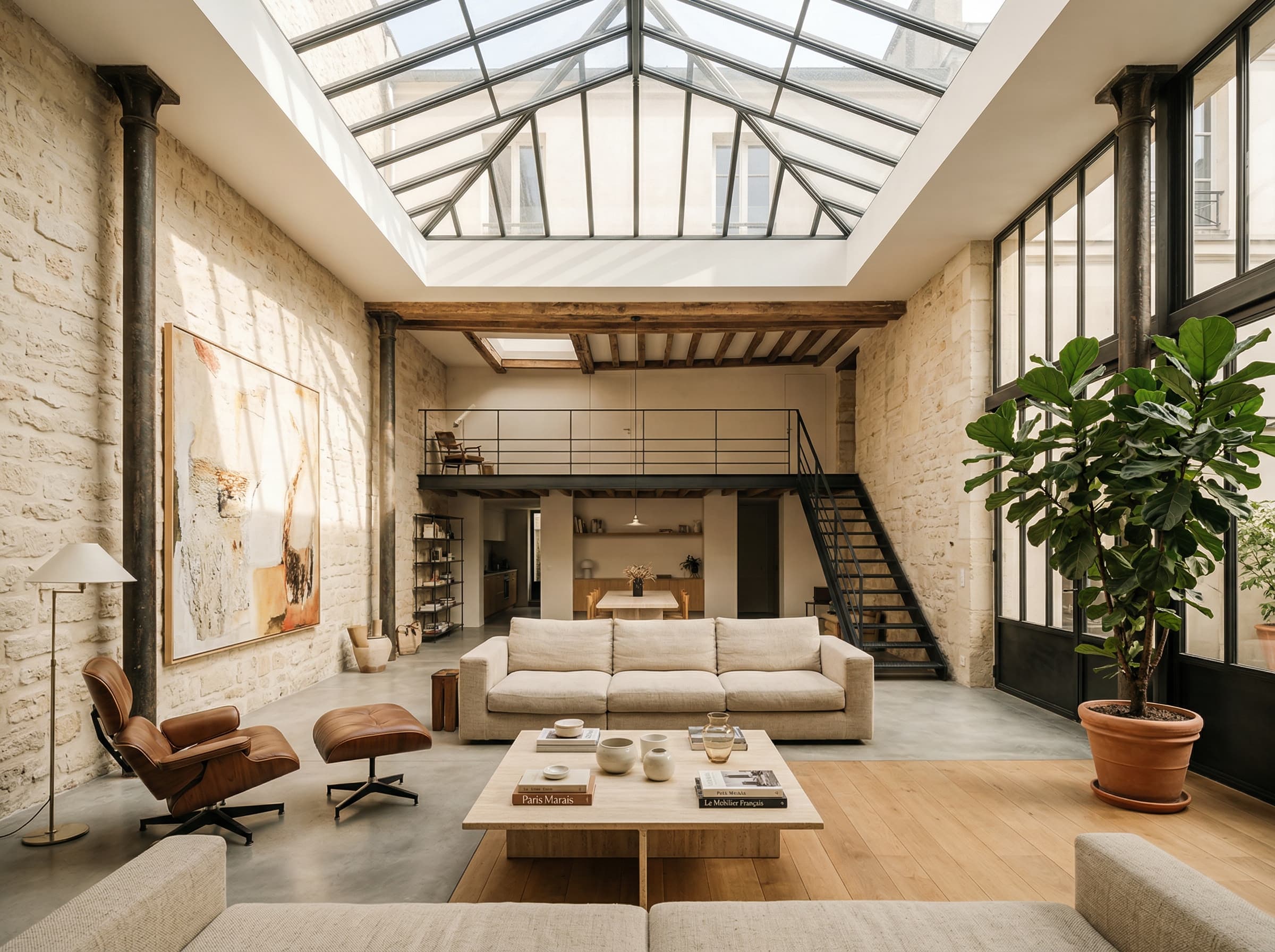 Verrière zénithale du loft